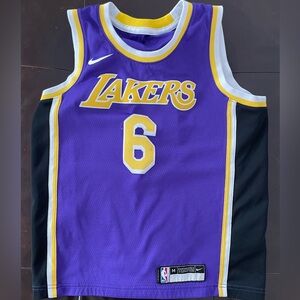 Nike Purple and Yellow Lakers LeBron James Jersey